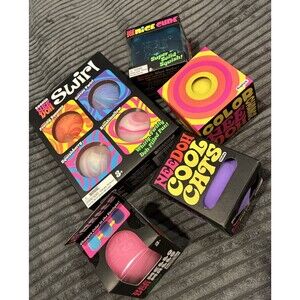 Nee Doh Bundle Nice Cube, Color Change Ball, Cool Cats, Mallo, And Teenie Swirl
